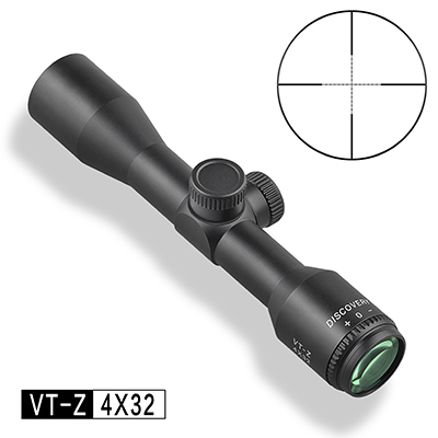 发现者瞄准镜，VT-Z 4X32 定倍 瞄准镜 25.4管径、大视场角、金属丝点线分化、保护盖，适合.177，.22 , .22LR ，.25 Air Rifle Scope